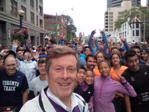 Selfie with the Mayor. You can kind of see the top of my head to the right of him, right behind the girl in orange.