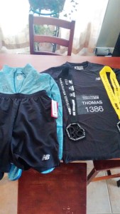 My teeny tiny running gear. Nice race kit though.