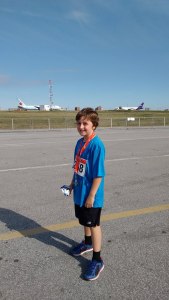 The younger, and handsomer, of the two runners.